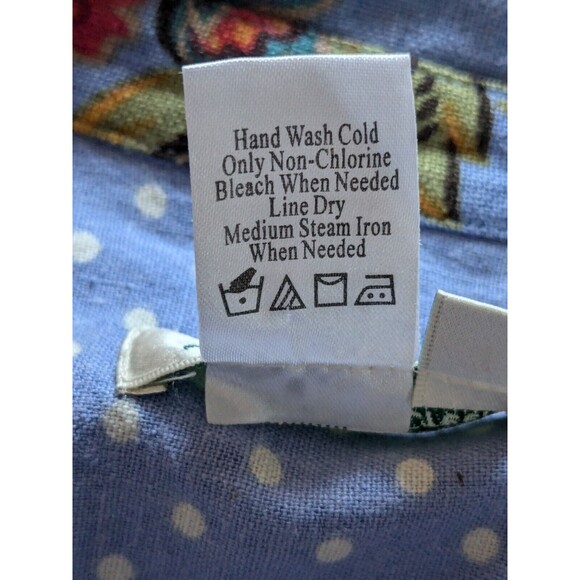 Coldwater Creek Linen Jacket Women's PXL Blue Floral Petite Cottage Core Hippie - Picture 13 of 15